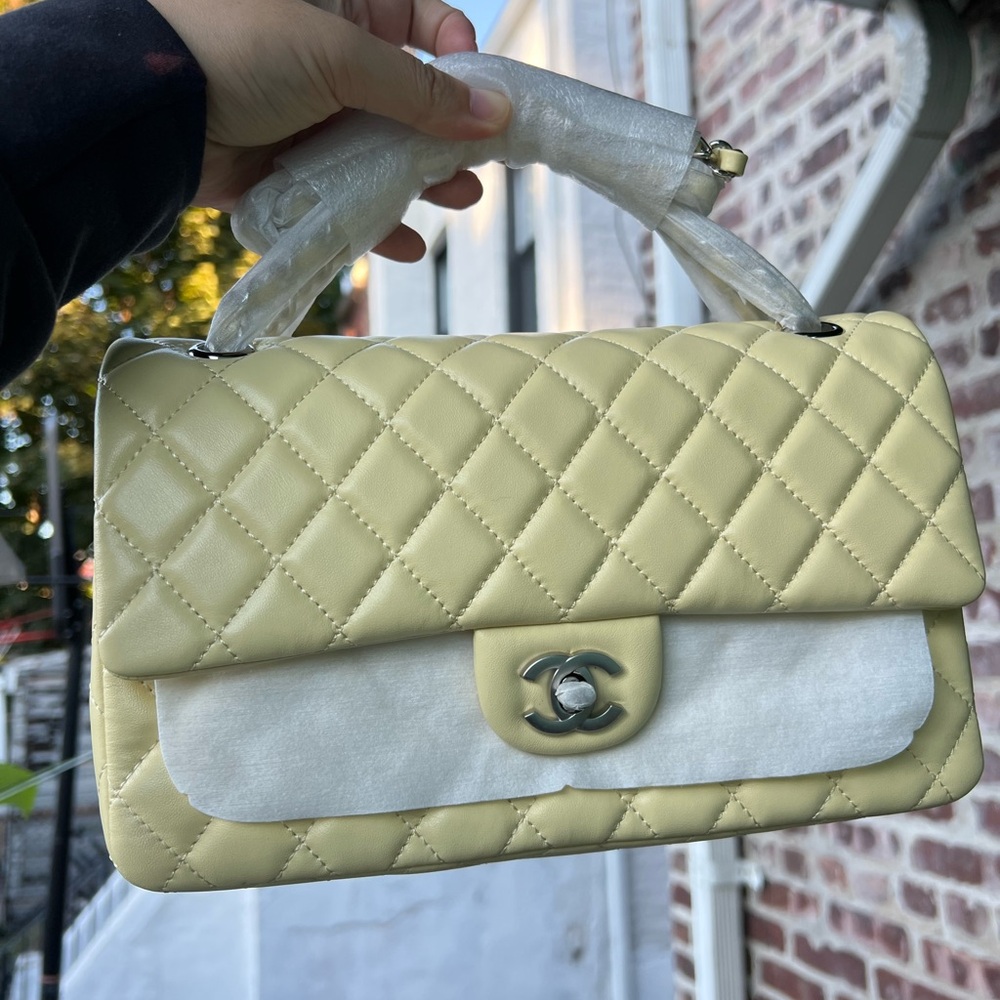C* Quilted Yellow Handbag